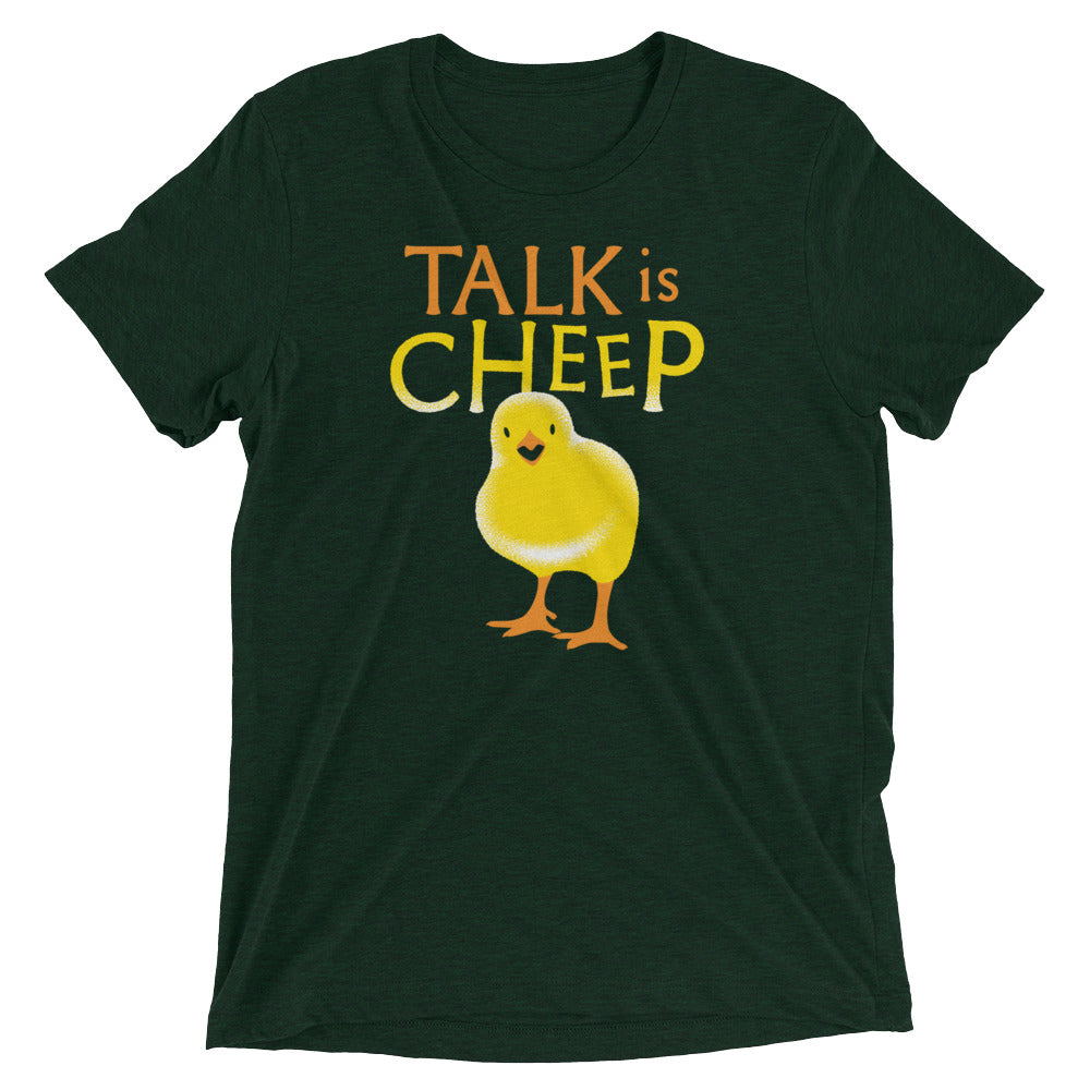 Talk Is Cheep Men's Tri-Blend Tee Hoodie, Sweatshirt | PureTeeCo.com (Image 2)