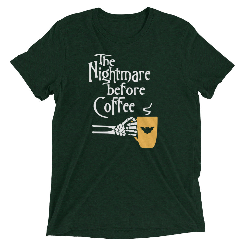 The Nightmare Before Coffee Men's Tri-Blend Tee Hoodie, Sweatshirt | PureTeeCo.com (Image 2)