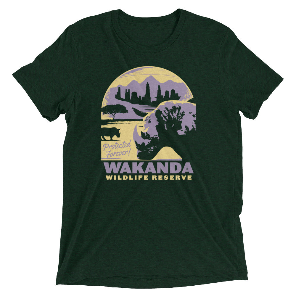 Wakanda Wildlife Reserve Men's Tri-Blend Tee Hoodie, Sweatshirt | PureTeeCo.com (Image 2)