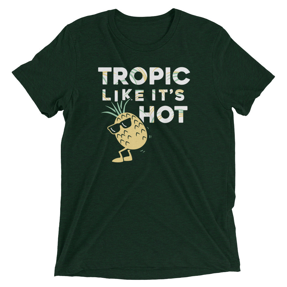 Tropic Like It's Hot Men's Tri-Blend Tee Hoodie, Sweatshirt | PureTeeCo.com (Image 3)