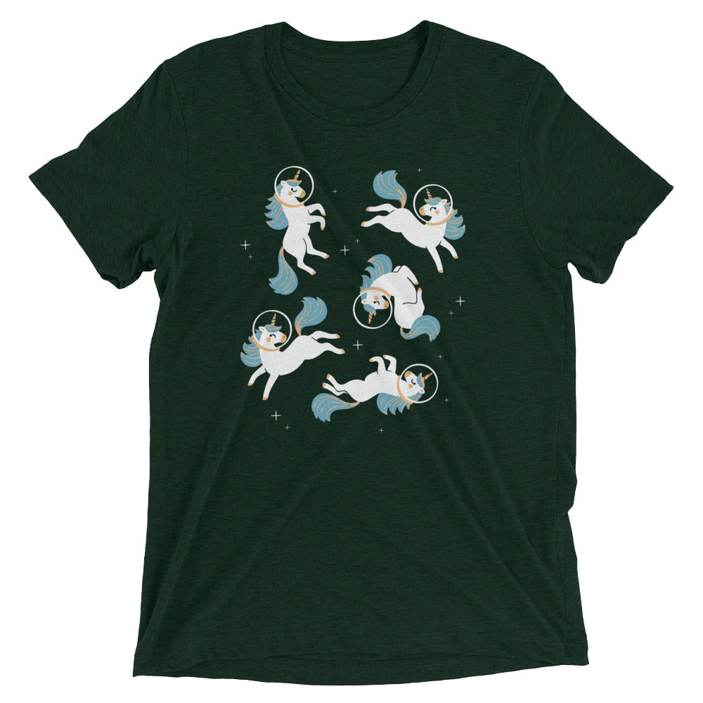 Unicorns In Space Men's Tri-Blend Tee Hoodie, Sweatshirt | PureTeeCo.com (Image 2)