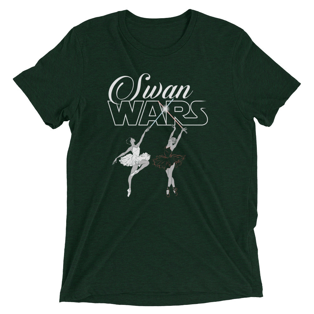 Swan Wars Men's Tri-Blend Tee Hoodie, Sweatshirt | PureTeeCo.com (Image 2)