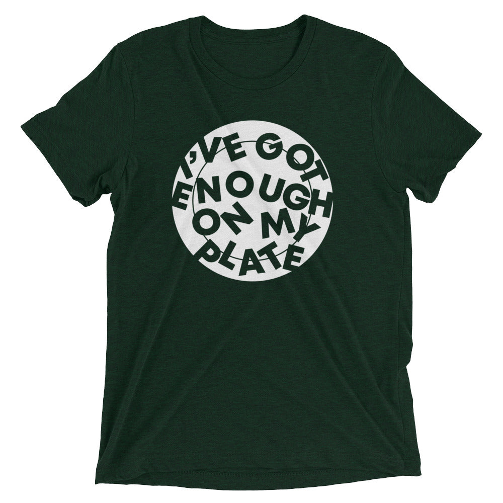 I've Got Enough On My Plate Men's Tri-Blend Tee Hoodie, Sweatshirt | PureTeeCo.com (Image 2)