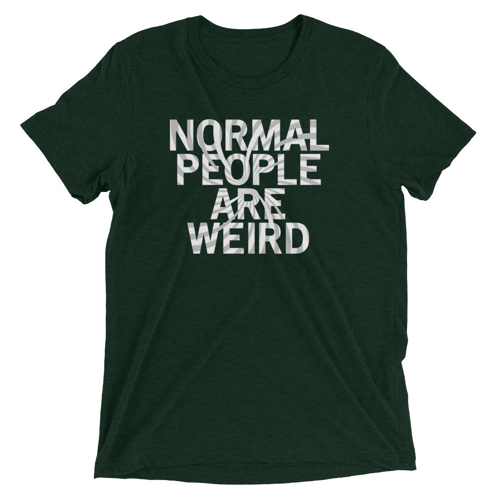 Normal People Are Weird Men's Tri-Blend Tee Hoodie, Sweatshirt | PureTeeCo.com (Image 2)