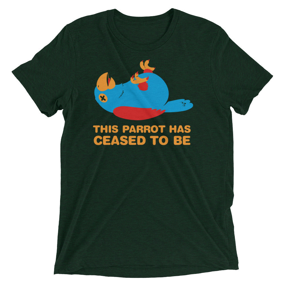 This Parrot Has Ceased To Be Men's Tri-Blend Tee Hoodie, Sweatshirt | PureTeeCo.com (Image 3)