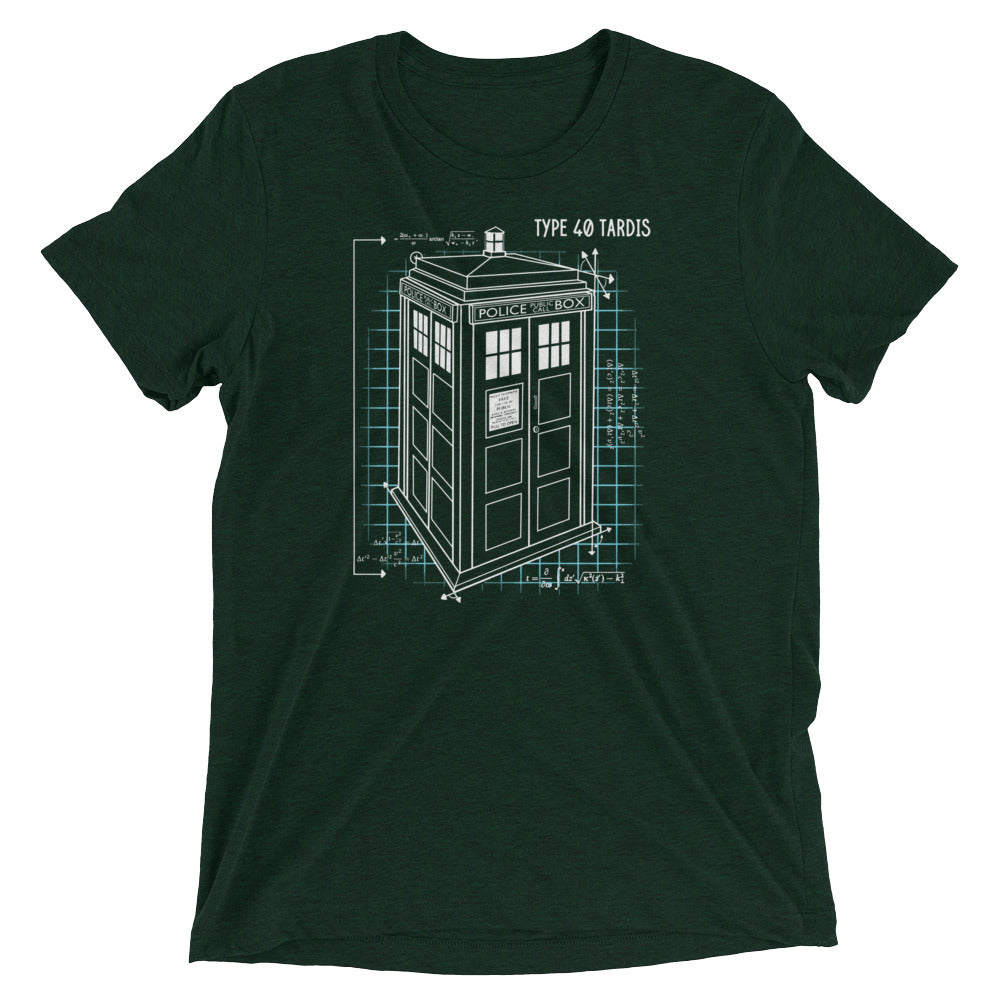 Type 40 Tardis Men's Tri-Blend Tee Hoodie, Sweatshirt | PureTeeCo.com (Image 3)