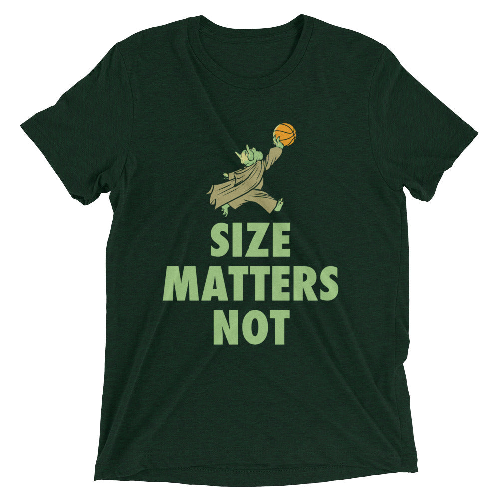 Size Matters Not Men's Tri-Blend Tee Hoodie, Sweatshirt | PureTeeCo.com (Image 3)