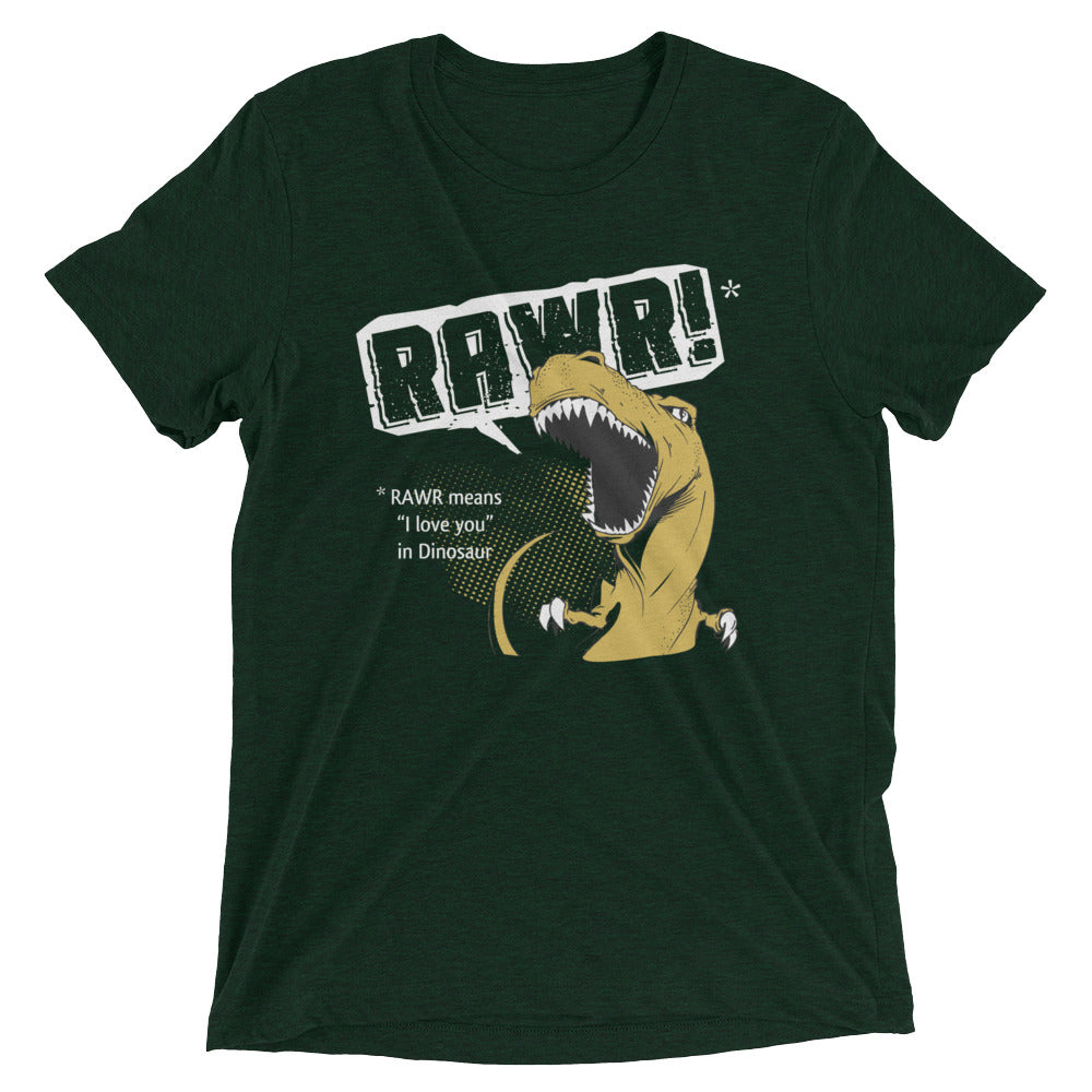 Rawr Means I Love You Men's Tri-Blend Tee Hoodie, Sweatshirt | PureTeeCo.com (Image 2)