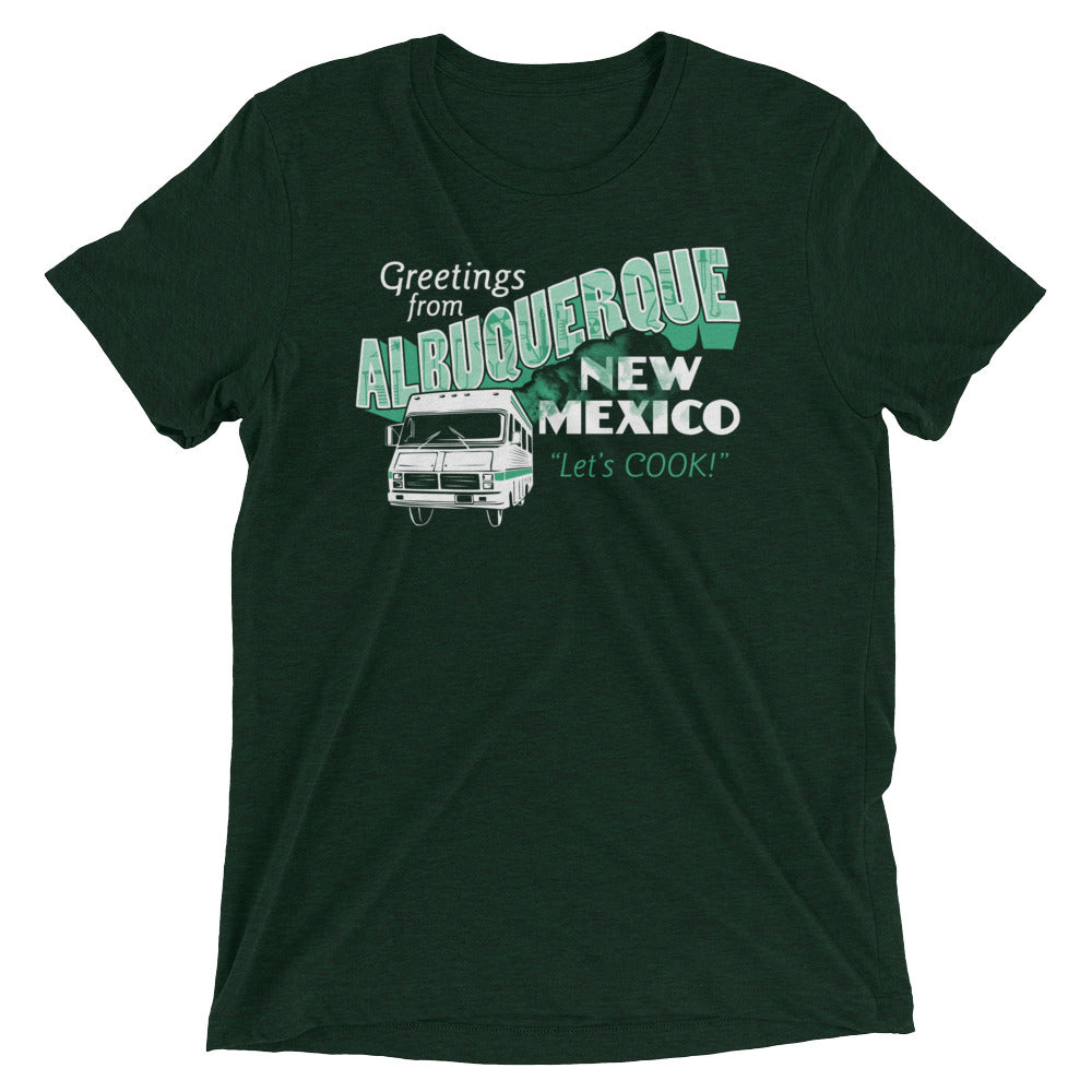 Greetings From Albuquerque Men's Tri-Blend Tee Hoodie, Sweatshirt | PureTeeCo.com (Image 1)