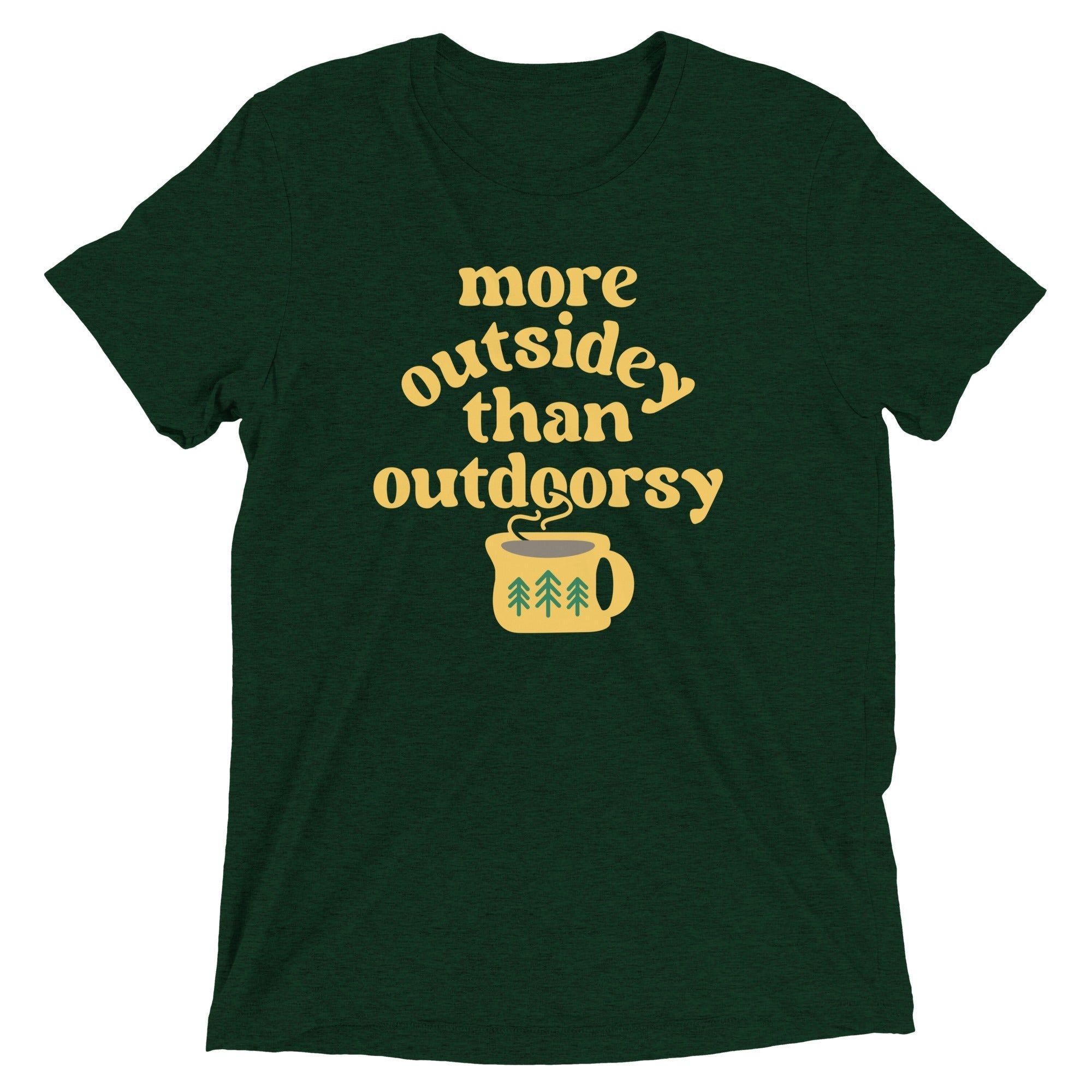More Outsidey Than Outdoorsy Men's Tri-Blend Tee Hoodie, Sweatshirt | PureTeeCo.com (Image 1)