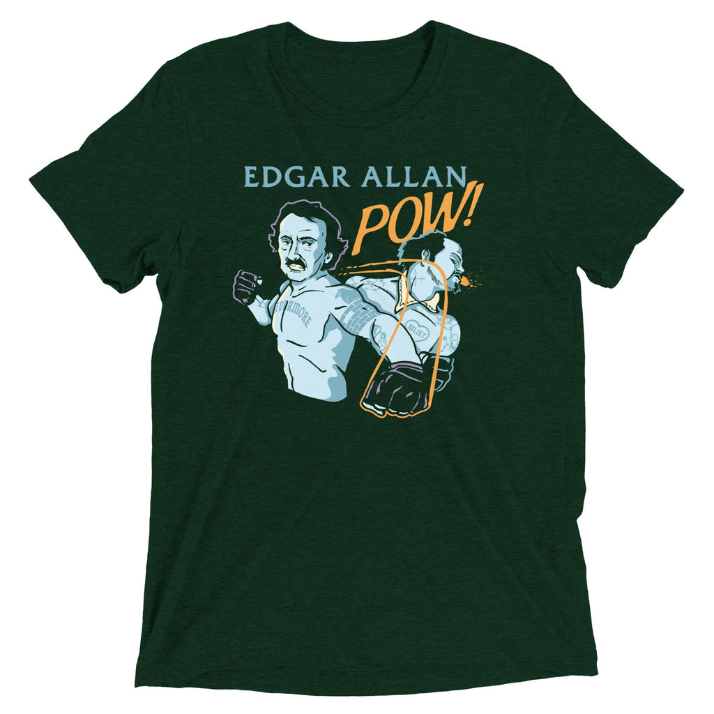 Edgar Allan Pow! Men's Tri-Blend Tee Hoodie, Sweatshirt | PureTeeCo.com (Image 2)