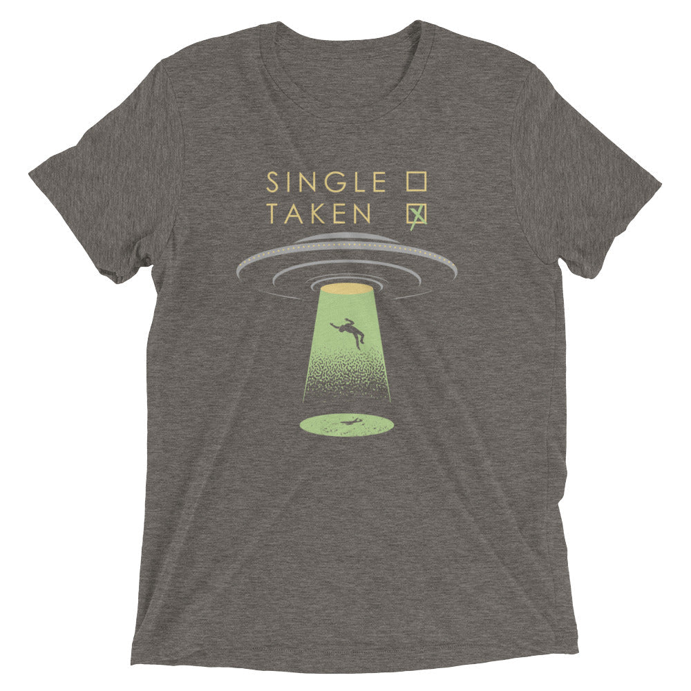 Single Taken UFO Men's Tri-Blend Tee Hoodie, Sweatshirt | PureTeeCo.com (Image 1)