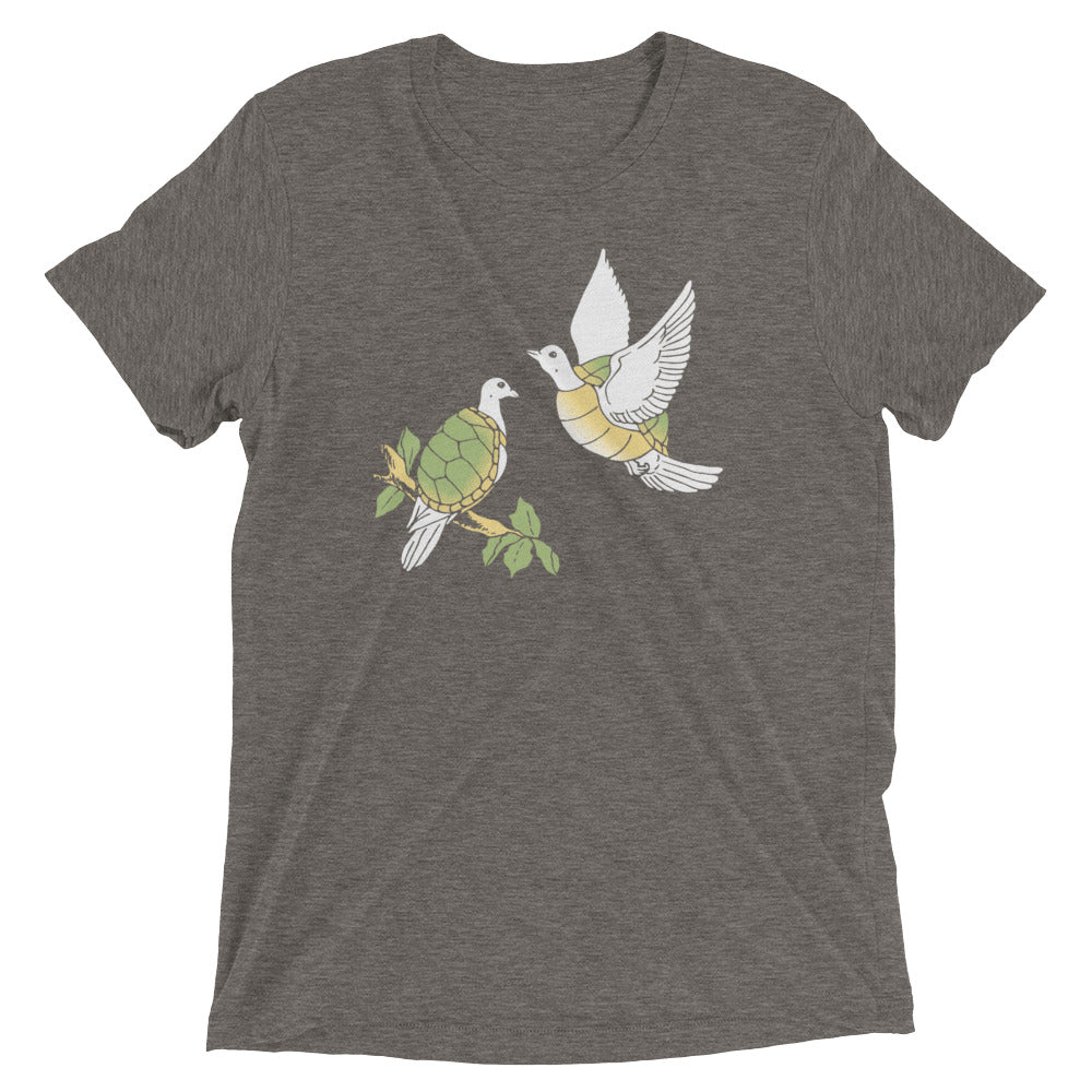 Two Turtle Doves Men's Tri-Blend Tee Hoodie, Sweatshirt | PureTeeCo.com (Image 4)