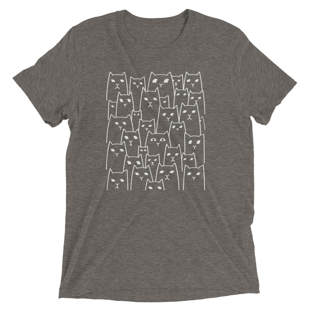 Suspicious Cats Men's Tri-Blend Tee Hoodie, Sweatshirt | PureTeeCo.com (Image 1)