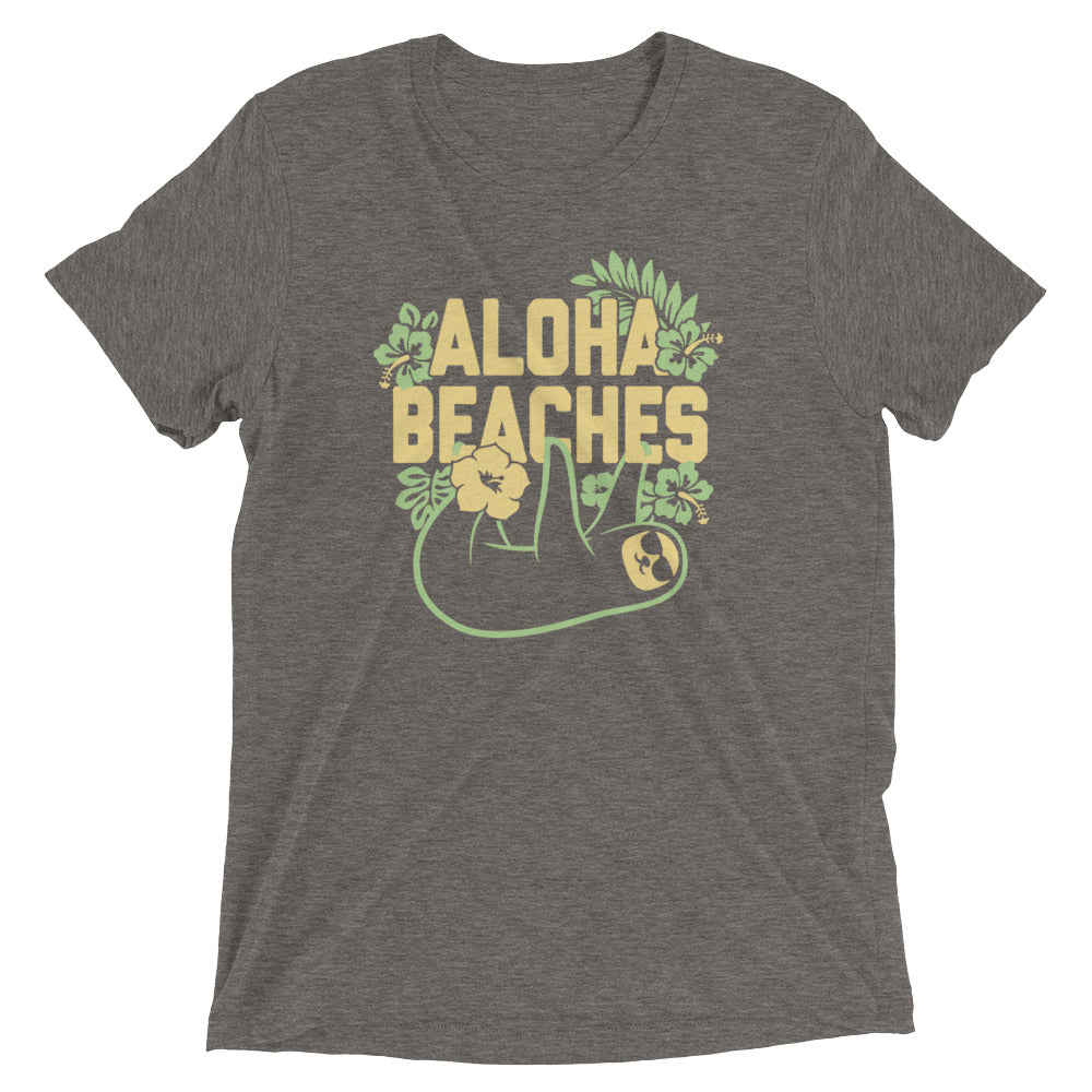 Aloha Beaches Men's Tri-Blend Tee Hoodie, Sweatshirt | PureTeeCo.com (Image 2)