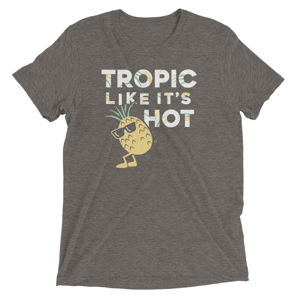 Tropic Like It's Hot Men's Tri-Blend Tee Hoodie, Sweatshirt | PureTeeCo.com (Image 1)