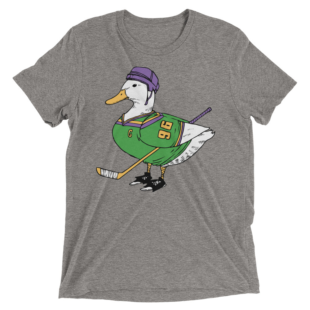 Mighty Duck Men's Tri-Blend Tee Hoodie, Sweatshirt | PureTeeCo.com (Image 4)