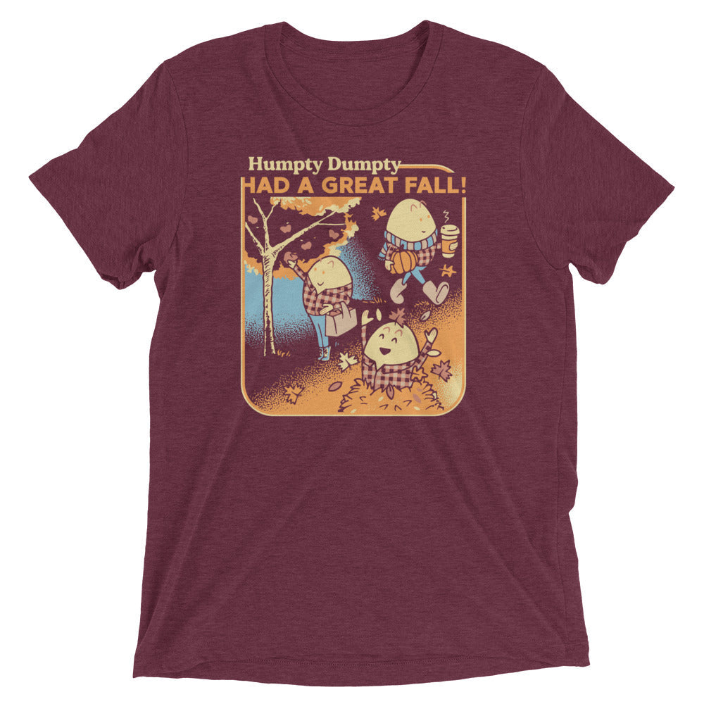 Humpty Dumpty Had A Great Fall Men's Tri-Blend Tee Hoodie, Sweatshirt | PureTeeCo.com (Image 3)