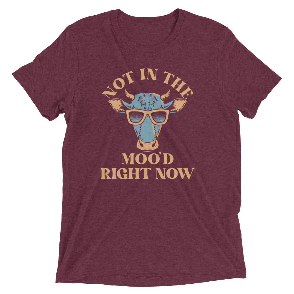 Not In The Moo'd Right Now Men's Tri-Blend Tee Hoodie, Sweatshirt | PureTeeCo.com (Image 4)