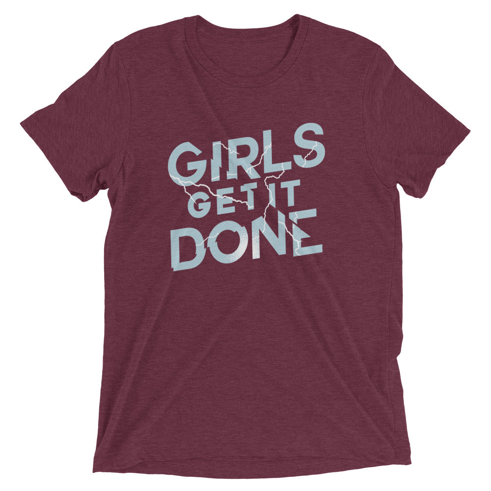 Girls Get It Done Men's Tri-Blend Tee Hoodie, Sweatshirt | PureTeeCo.com (Image 2)
