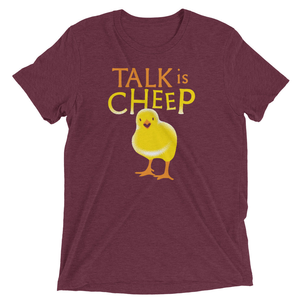 Talk Is Cheep Men's Tri-Blend Tee Hoodie, Sweatshirt | PureTeeCo.com (Image 3)