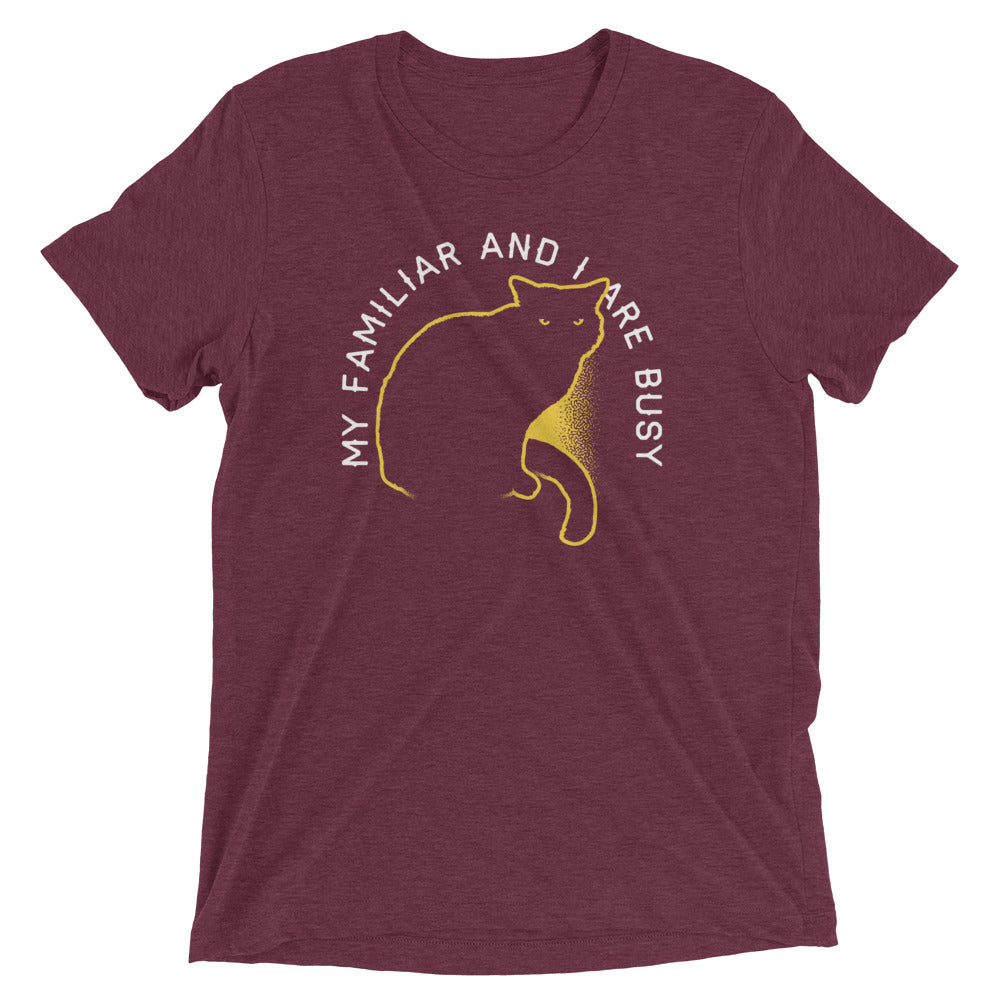 My Familiar And I Are Busy Men's Tri-Blend Tee Hoodie, Sweatshirt | PureTeeCo.com (Image 2)
