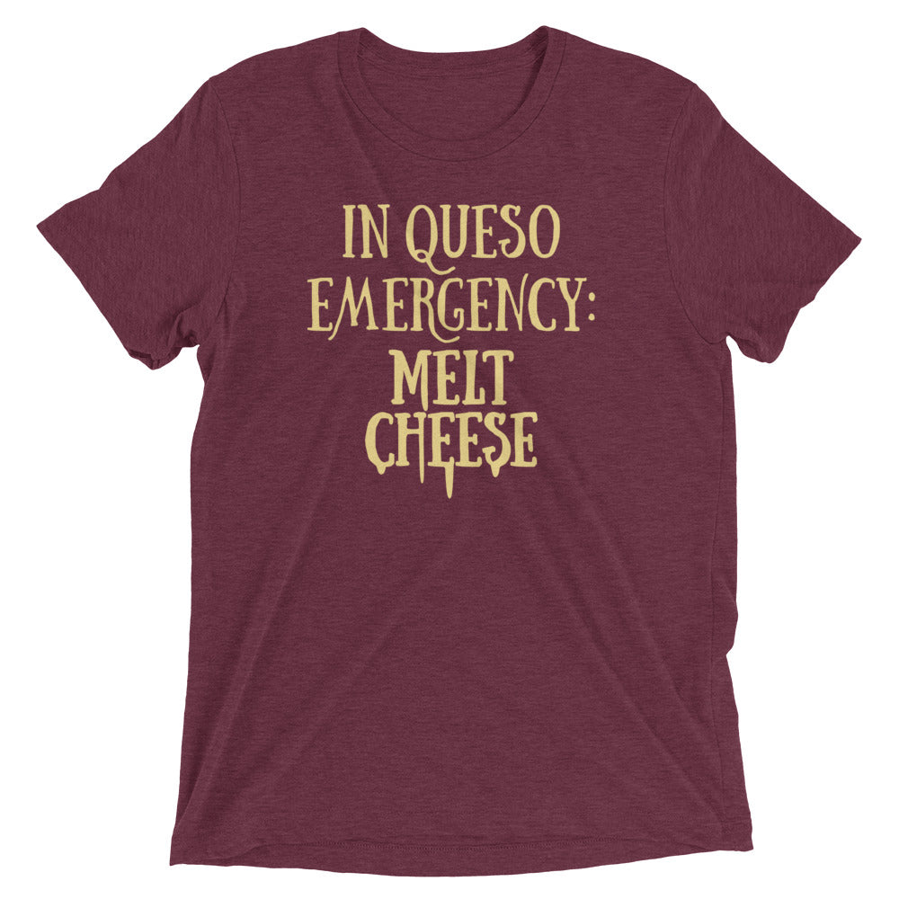 In Queso Emergency: Melt Cheese Men's Tri-Blend Tee Hoodie, Sweatshirt | PureTeeCo.com (Image 3)