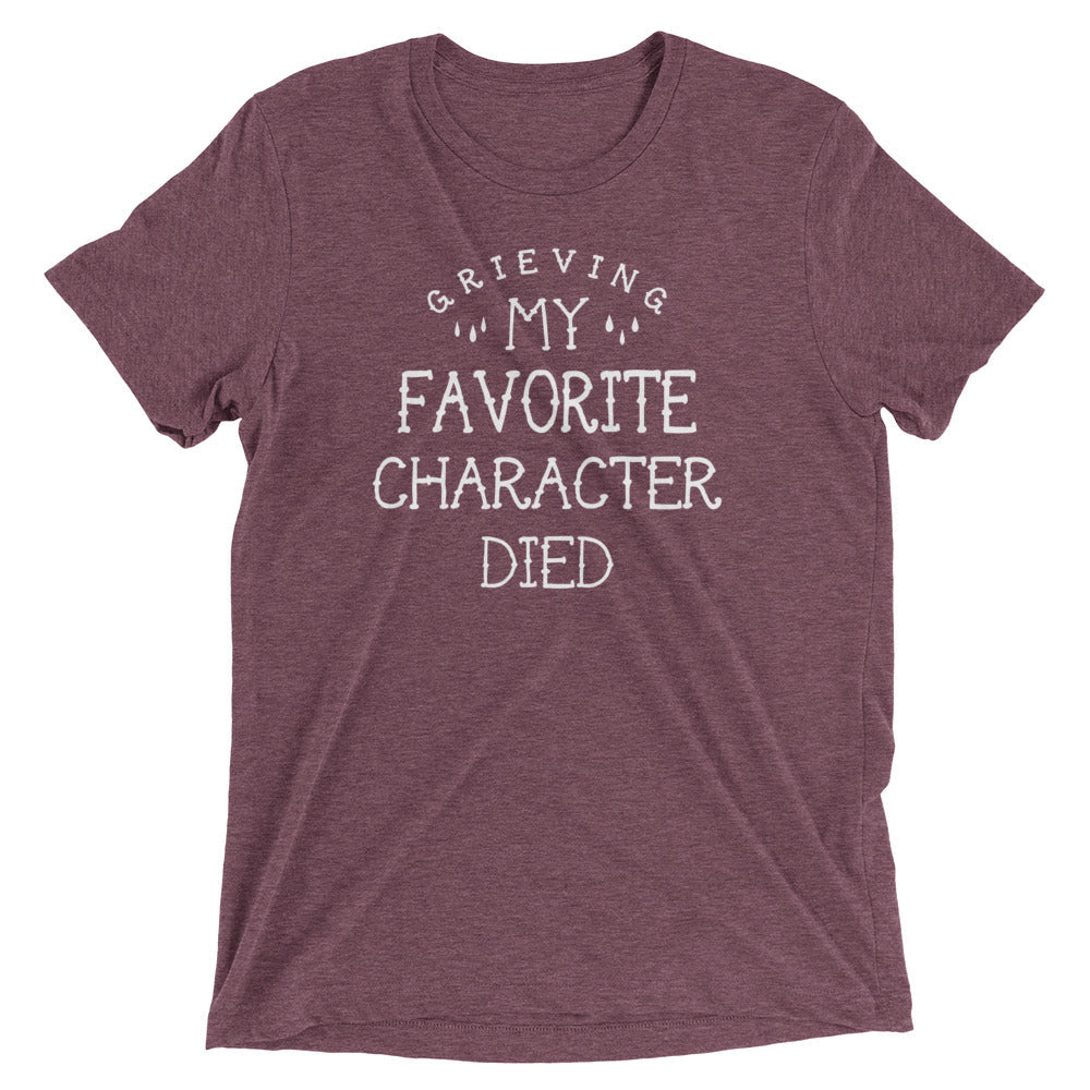 My Favorite Character Died Men's Tri-Blend Tee Hoodie, Sweatshirt | PureTeeCo.com (Image 4)