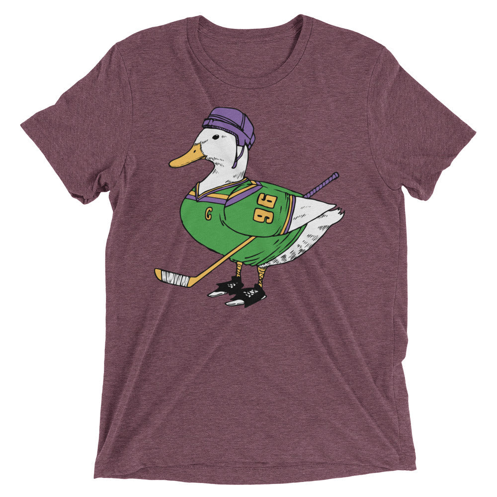 Mighty Duck Men's Tri-Blend Tee Hoodie, Sweatshirt | PureTeeCo.com (Image 3)