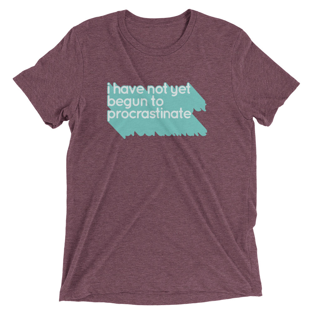Not Begun To Procrastinate Men's Tri-Blend Tee Hoodie, Sweatshirt | PureTeeCo.com (Image 5)