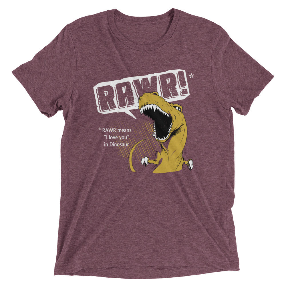 Rawr Means I Love You Men's Tri-Blend Tee Hoodie, Sweatshirt | PureTeeCo.com (Image 5)