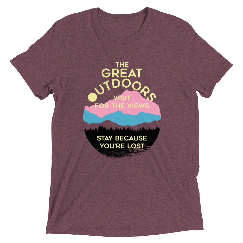 The Great Outdoors Men's Tri-Blend Tee Hoodie, Sweatshirt | PureTeeCo.com (Image 3)