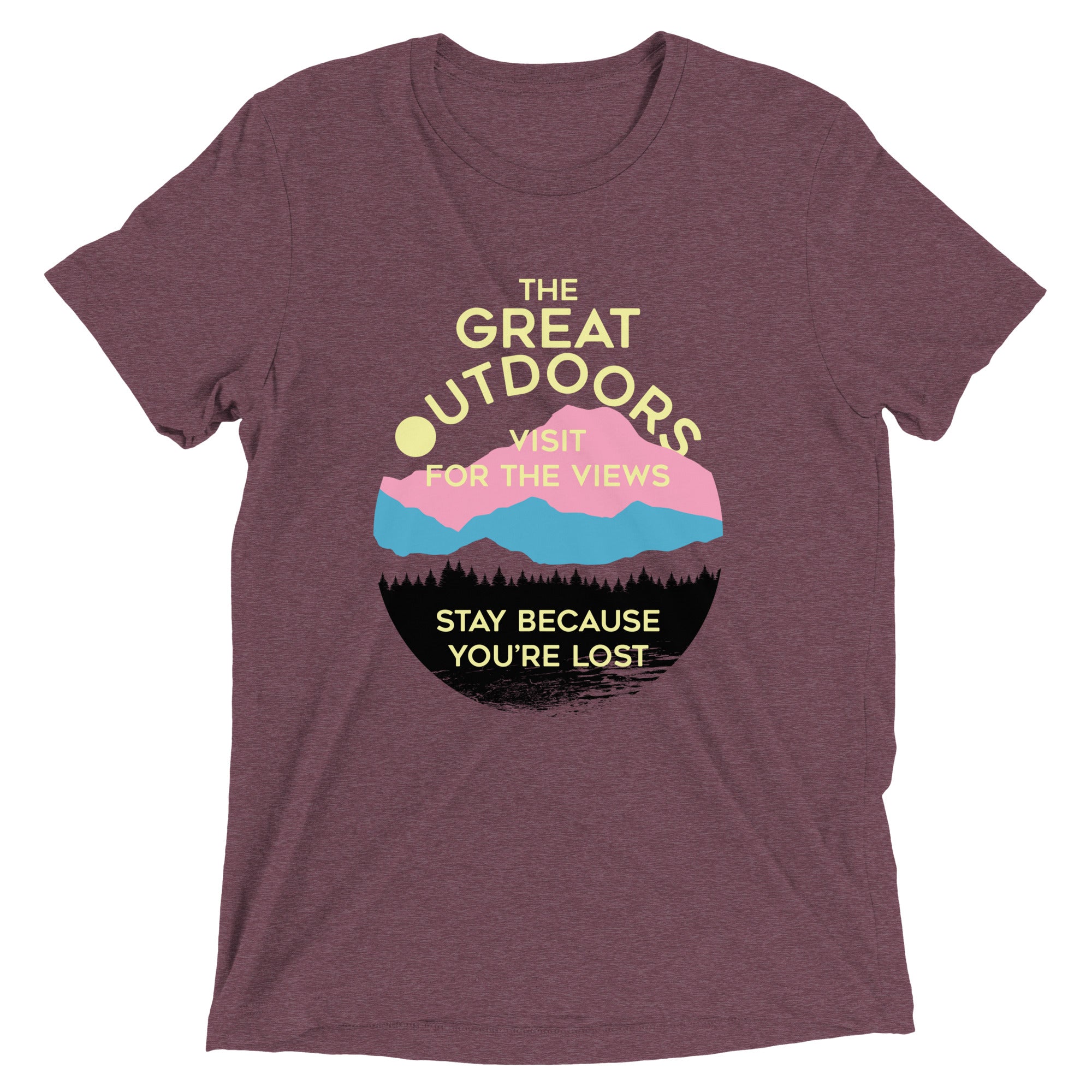The Great Outdoors Men's Tri-Blend Tee Hoodie, Sweatshirt | PureTeeCo.com (Image 3)