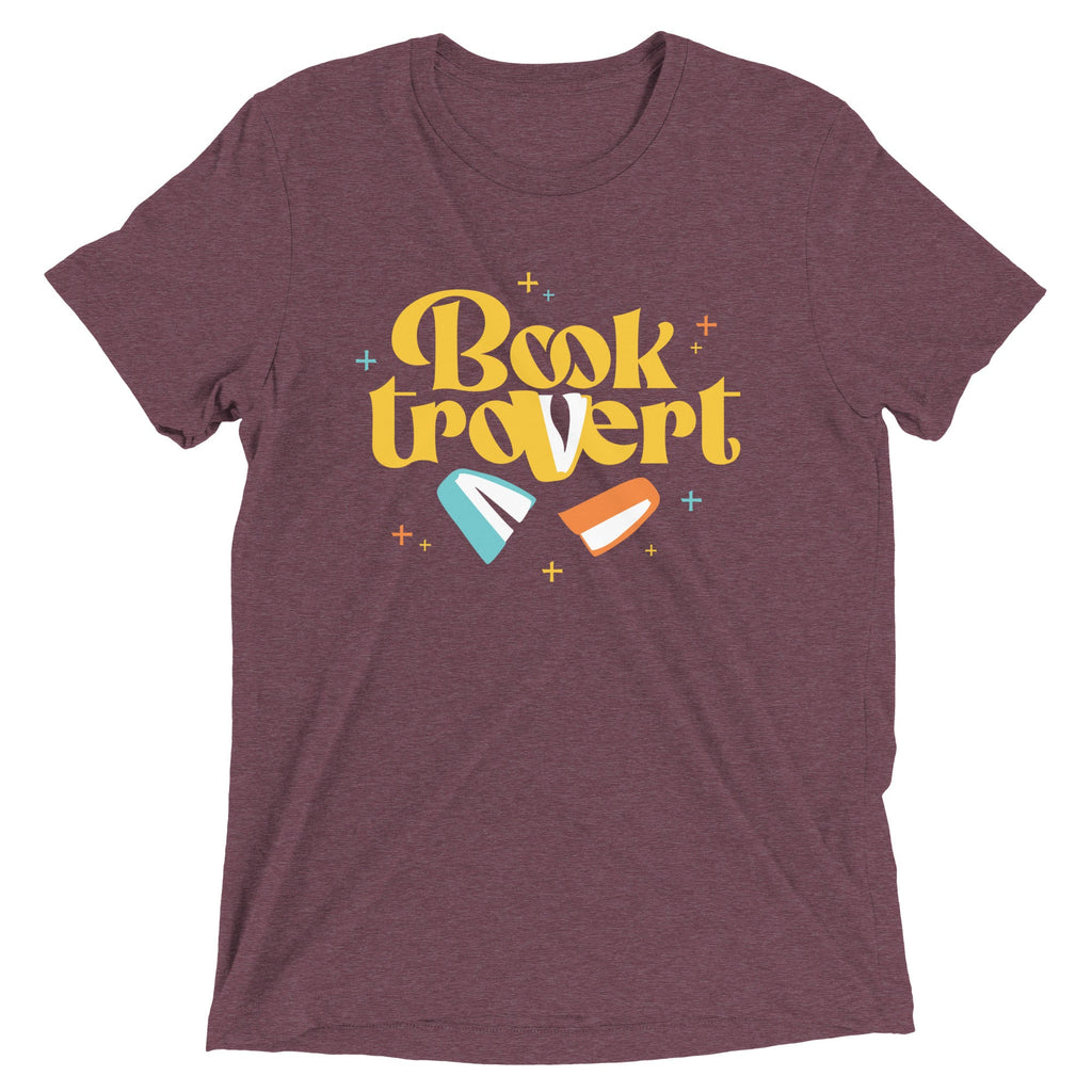 Booktrovert Men's Tri-Blend Tee Hoodie, Sweatshirt | PureTeeCo.com (Image 1)