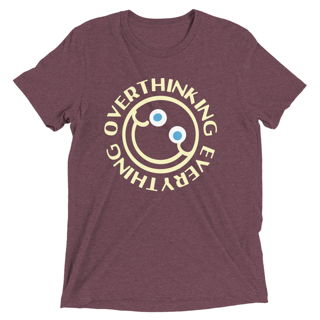 Overthinking Everything Men's Tri-Blend Tee Hoodie, Sweatshirt | PureTeeCo.com (Image 4)