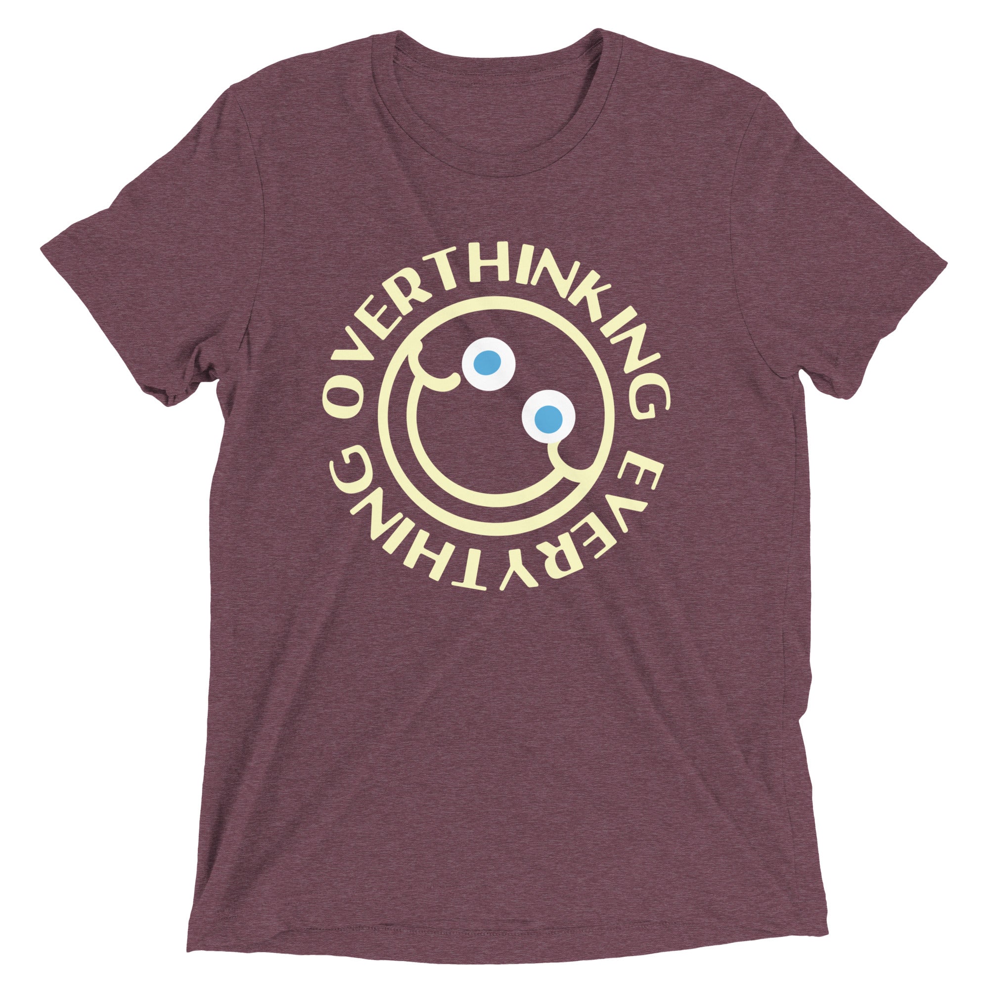 Overthinking Everything Men's Tri-Blend Tee Hoodie, Sweatshirt | PureTeeCo.com (Image 4)