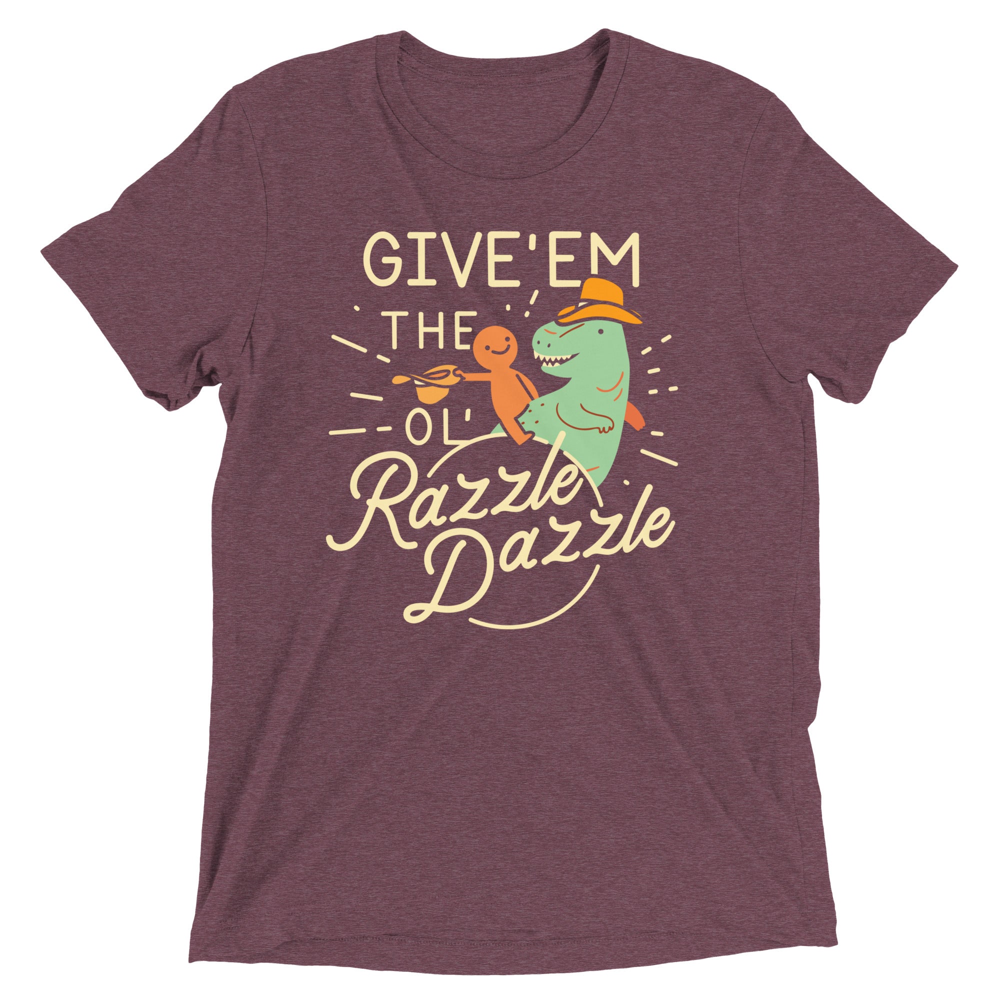 Give'em The Ol' Razzle Dazzle Men's Tri-Blend Tee Hoodie, Sweatshirt | PureTeeCo.com (Image 4)