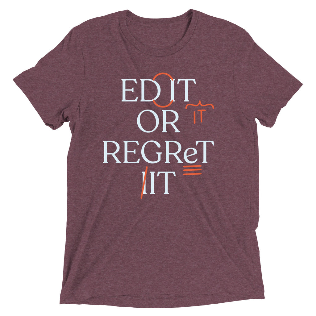 Edit Or Regret It Men's Tri-Blend Tee Hoodie, Sweatshirt | PureTeeCo.com (Image 4)