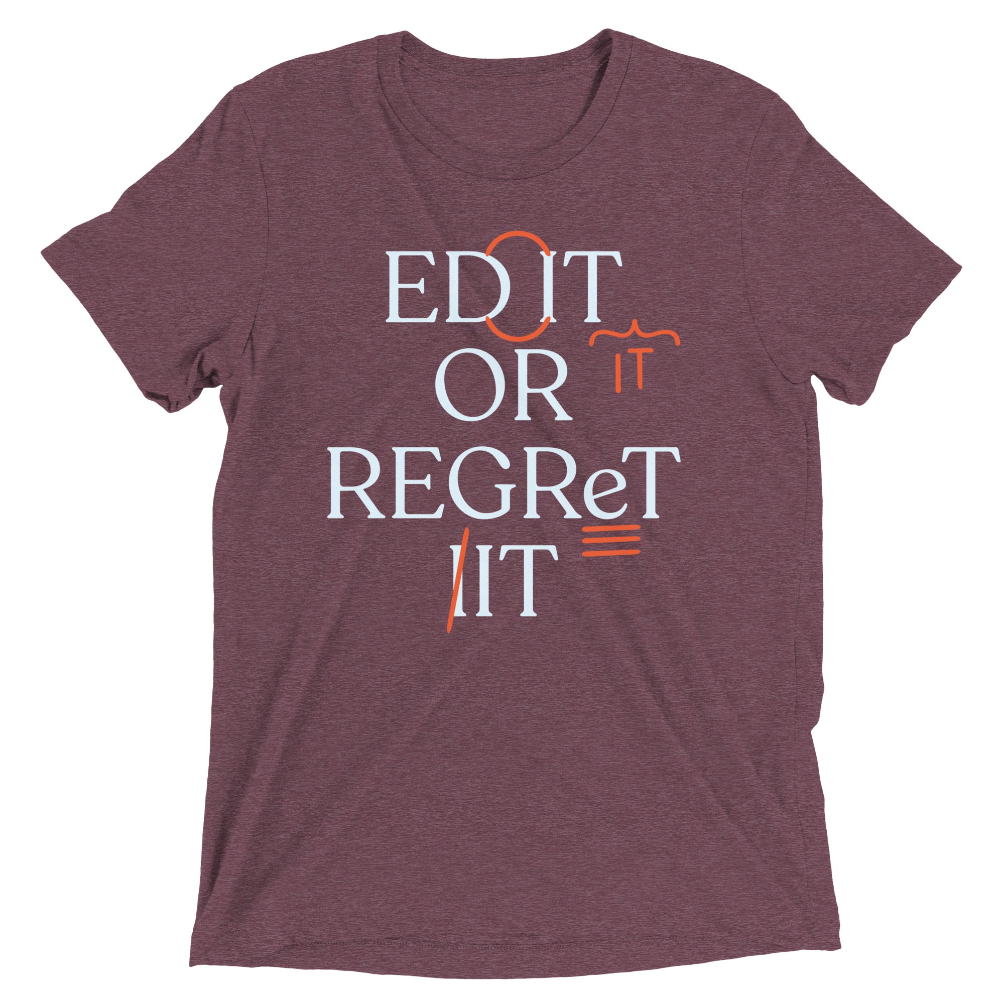 Edit Or Regret It Men's Tri-Blend Tee Hoodie, Sweatshirt | PureTeeCo.com (Image 4)