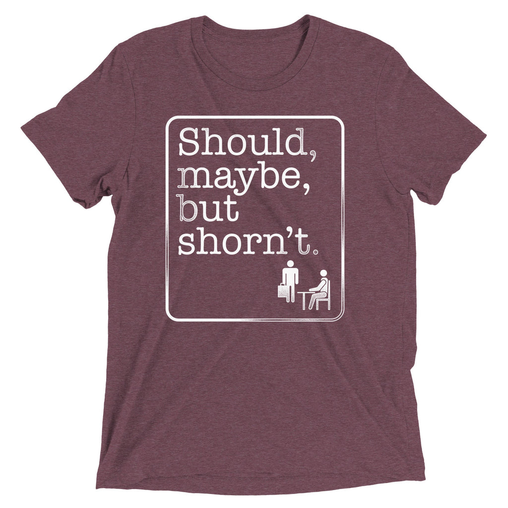 Should, Maybe, But Shorn't Men's Tri-Blend Tee Hoodie, Sweatshirt | PureTeeCo.com (Image 5)
