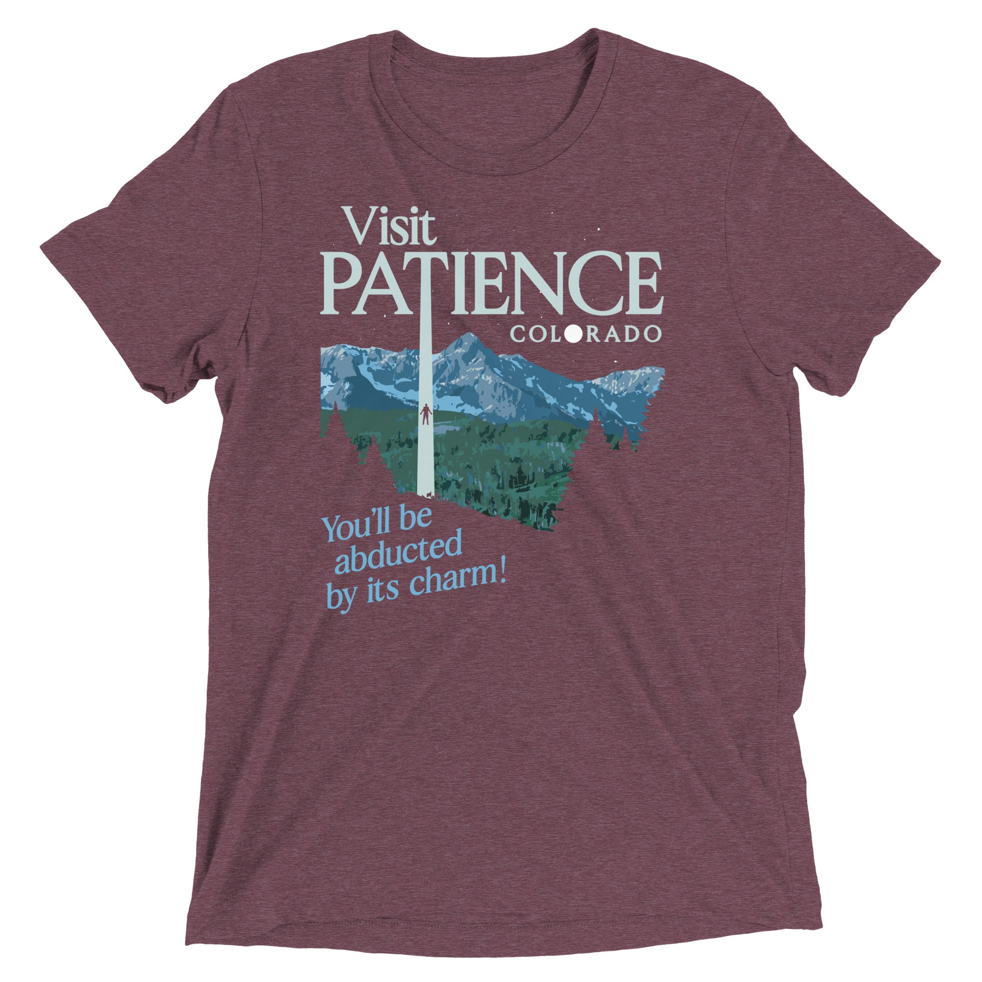 Visit Patience Colorado Men's Tri-Blend Tee Hoodie, Sweatshirt | PureTeeCo.com (Image 5)