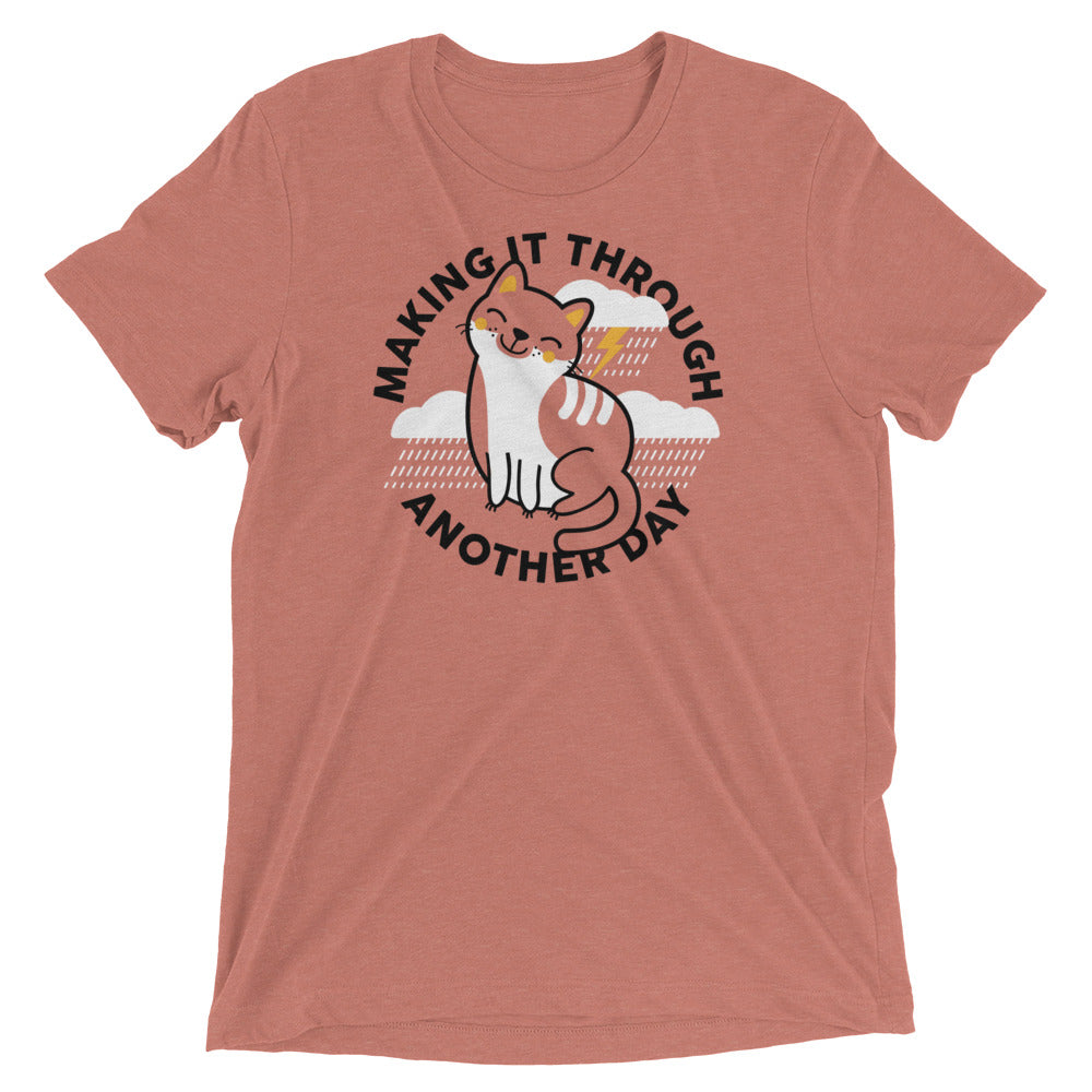Making It Through Another Day Men's Tri-Blend Tee Hoodie, Sweatshirt | PureTeeCo.com (Image 4)