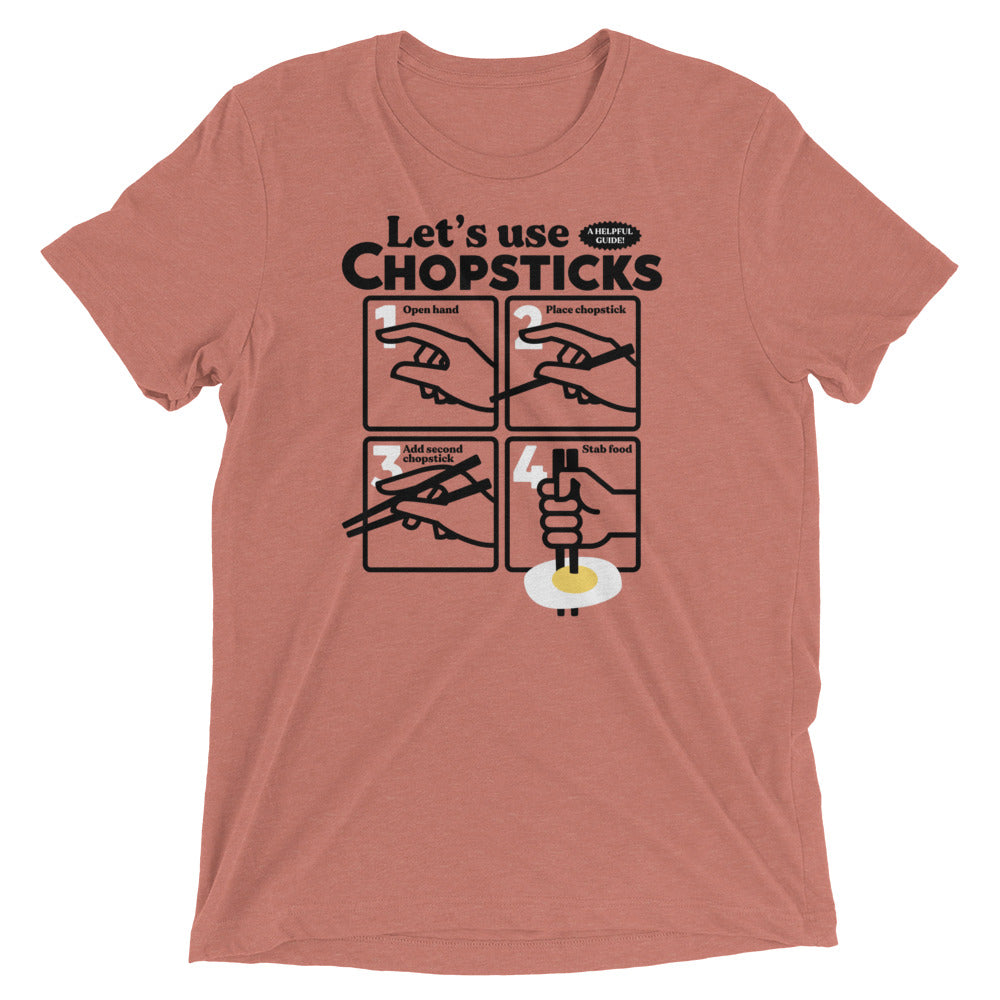 Let's Use Chopsticks Men's Tri-Blend Tee Hoodie, Sweatshirt | PureTeeCo.com (Image 4)