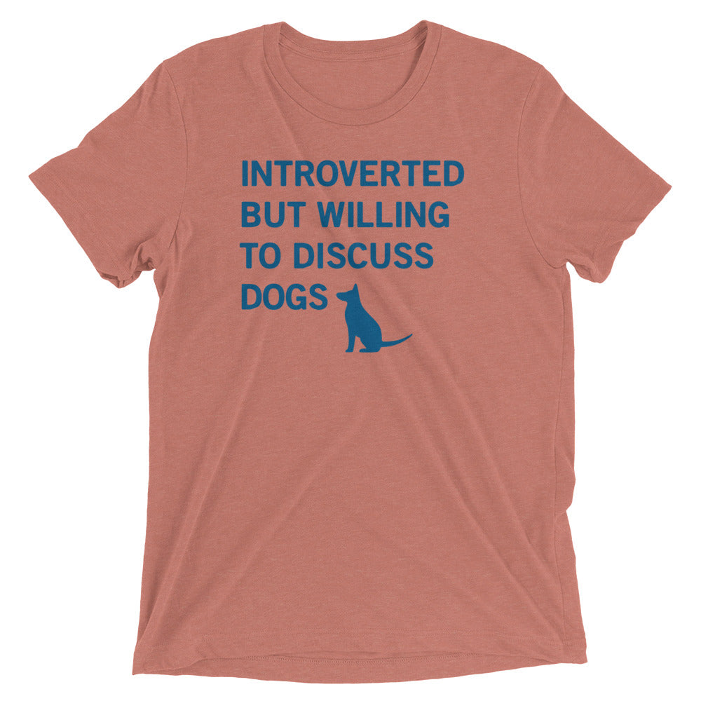 Introverted But Willing To Discuss Dogs Men's Tri-Blend Tee Hoodie, Sweatshirt | PureTeeCo.com (Image 3)