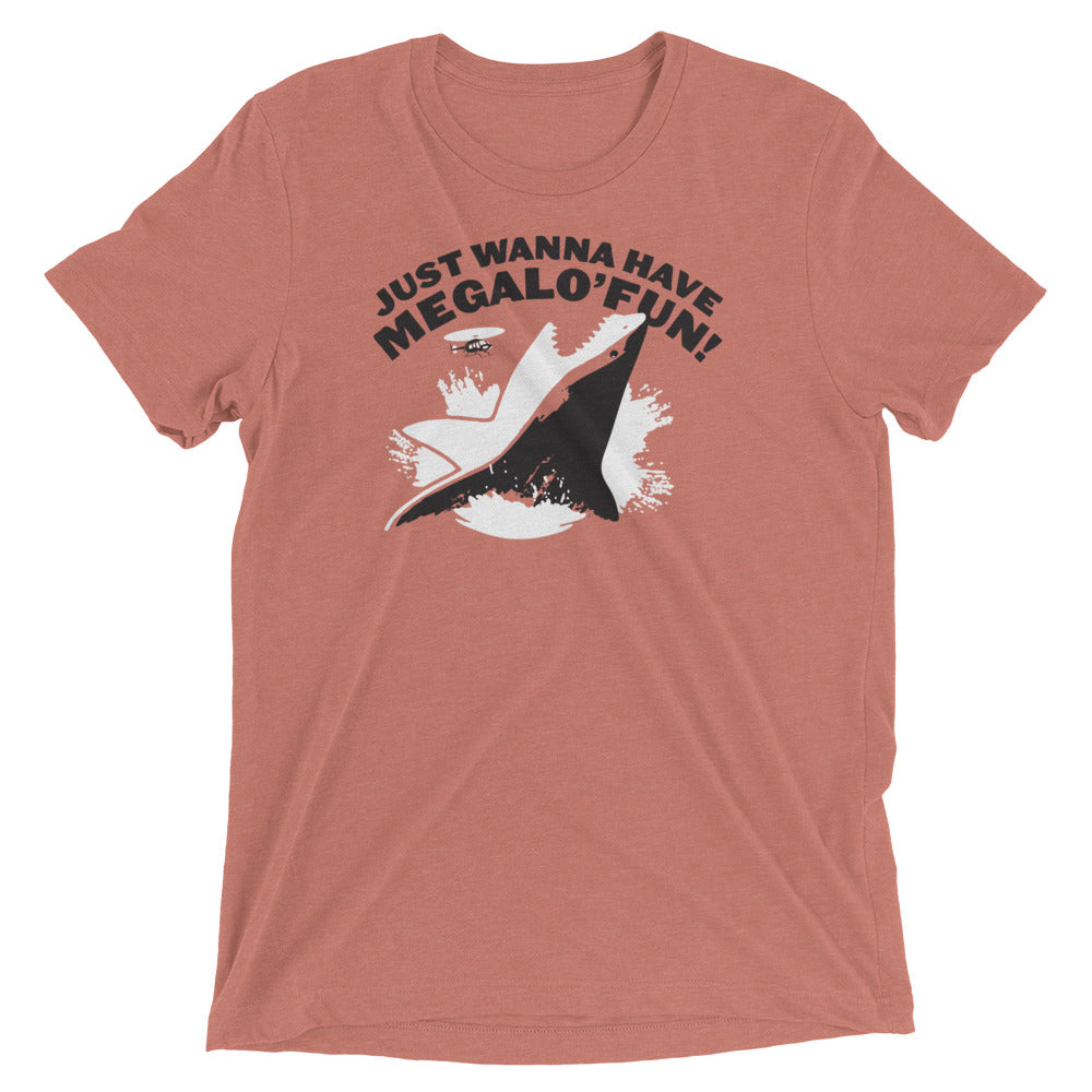 Just Wanna Have Megalo' Fun! Men's Tri-Blend Tee Hoodie, Sweatshirt | PureTeeCo.com (Image 5)