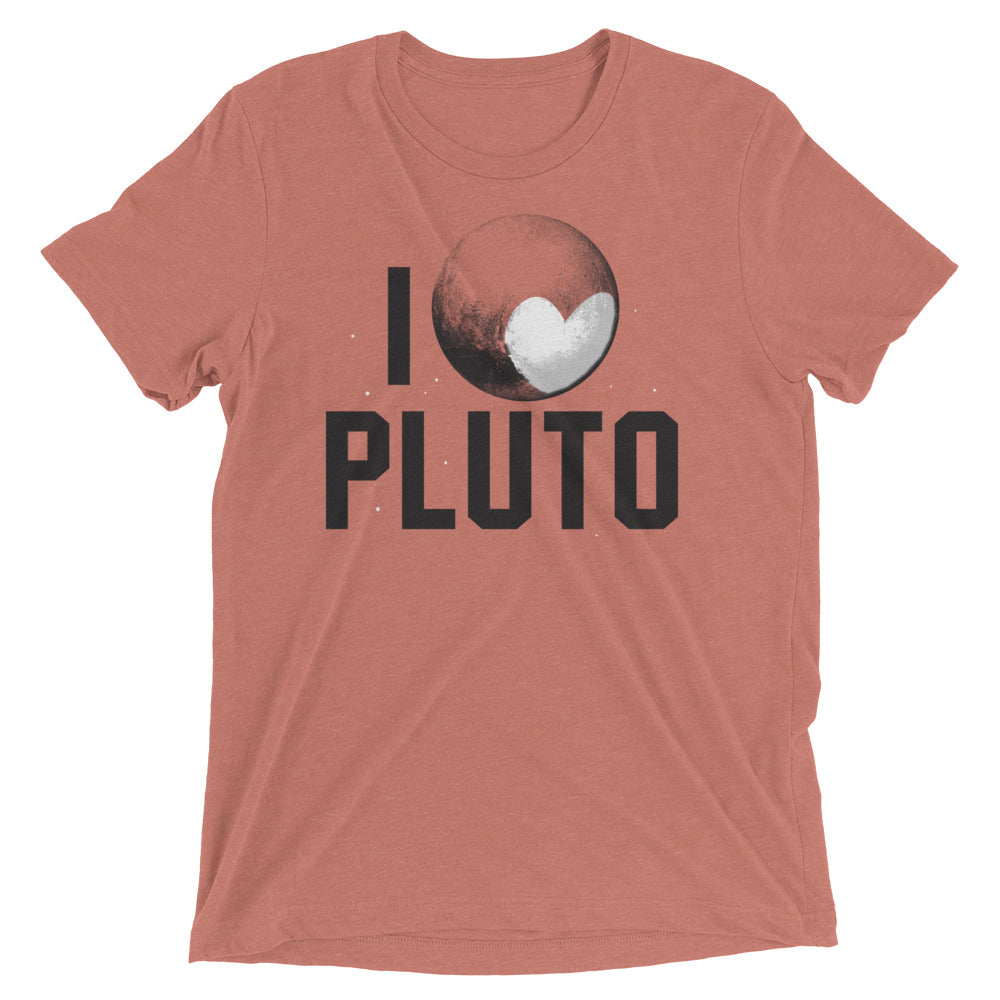 I Heart Pluto Men's Tri-Blend Tee Hoodie, Sweatshirt | PureTeeCo.com (Image 3)