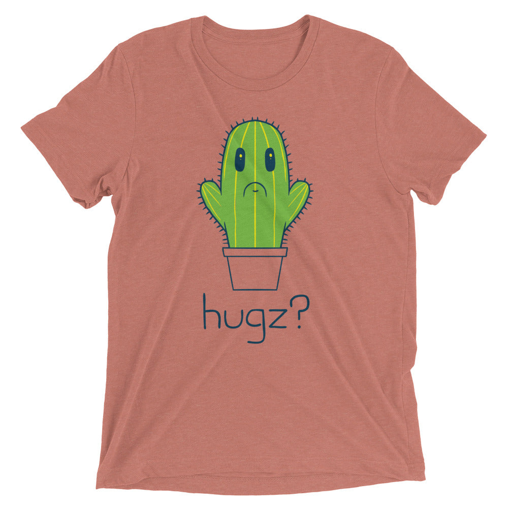 Hugz? Cactus Men's Tri-Blend Tee Hoodie, Sweatshirt | PureTeeCo.com (Image 3)