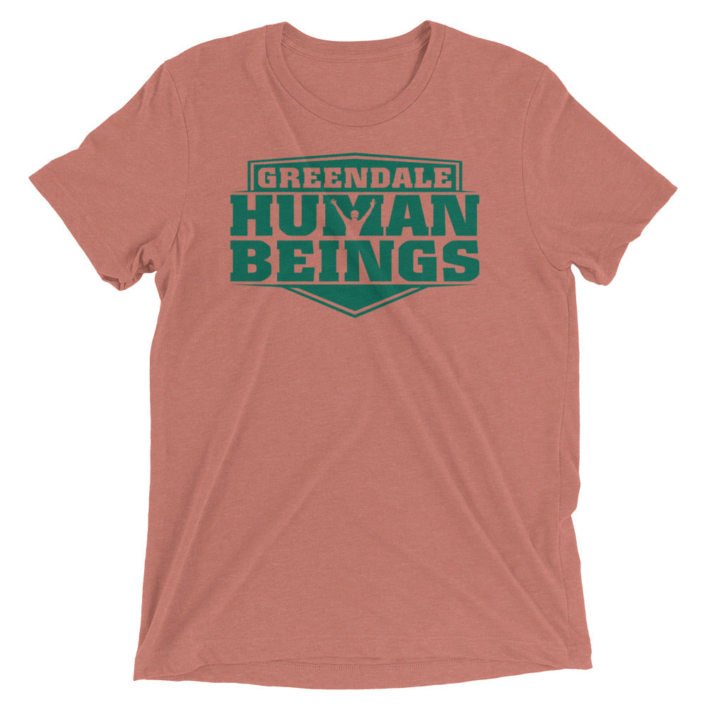 Greendale Human Beings Men's Tri-Blend Tee Hoodie, Sweatshirt | PureTeeCo.com (Image 2)