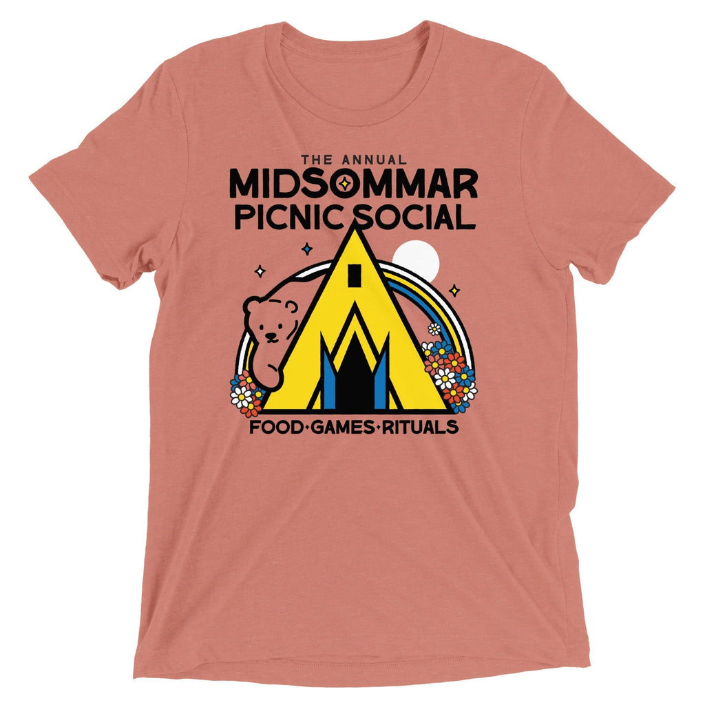 The Annual Midsommar Picnic Social Men's Tri-Blend Tee Hoodie, Sweatshirt | PureTeeCo.com (Image 5)