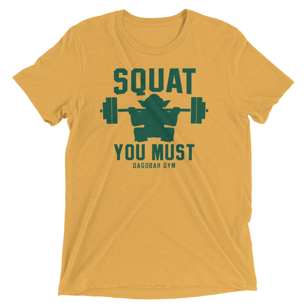 Squat You Must Men's Tri-Blend Tee Hoodie, Sweatshirt | PureTeeCo.com (Image 3)
